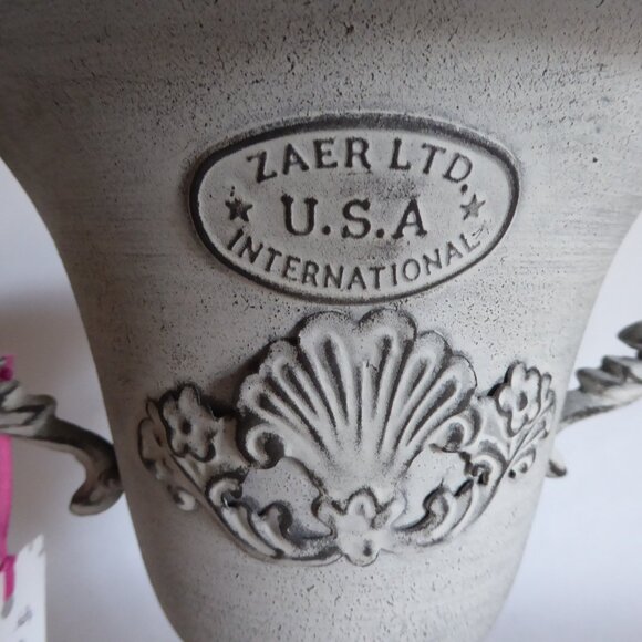 NEW SHABBY CHIC HANDLED DISTRESSED METAL URN VASE - Picture 2 of 10